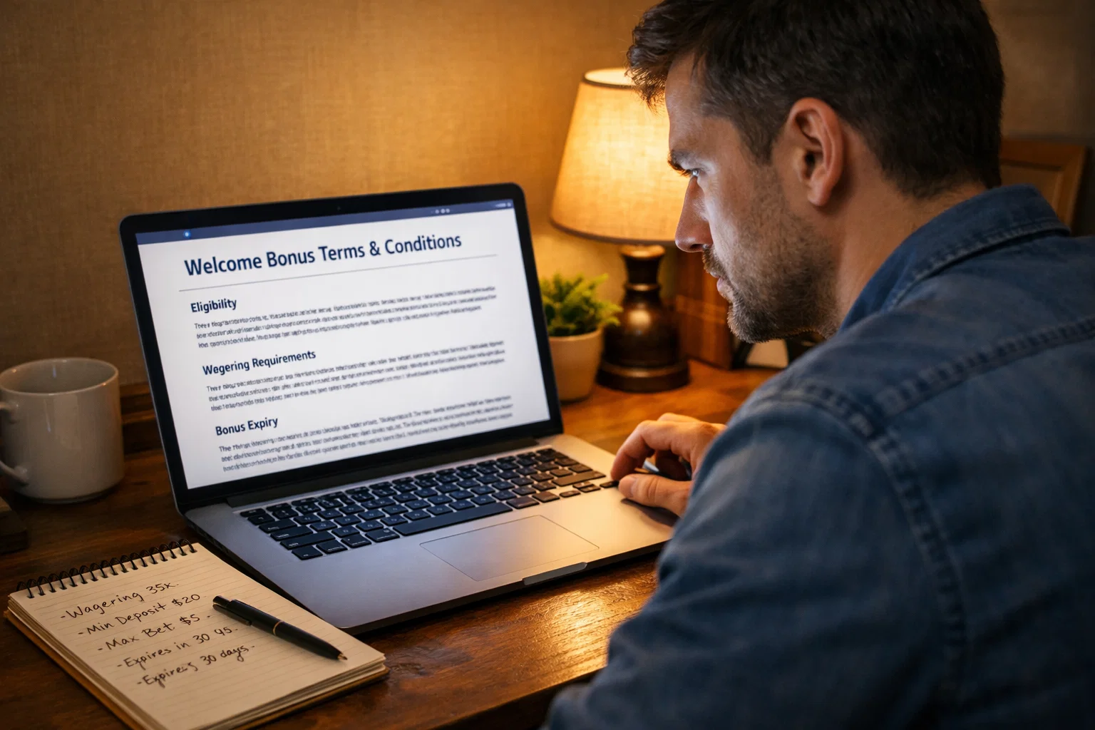 Lettura delle condizioni bonus di benvenuto del bookmaker